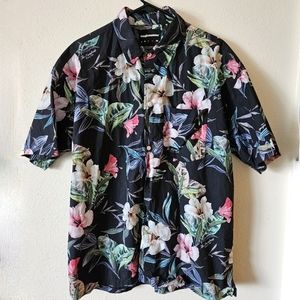 The Hundreds Black Floral Casual Button Down Shirt